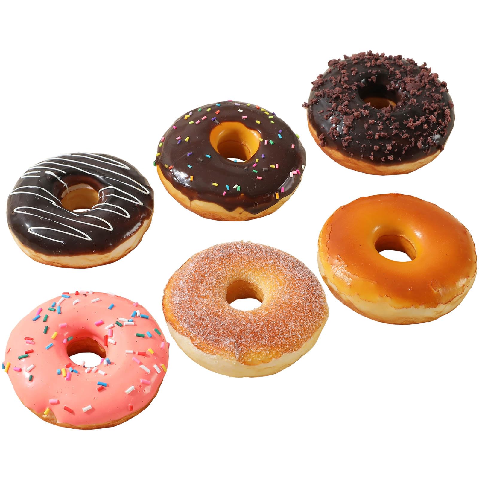 Amazon.com: Joeabor Fake Donut 6 Pack Artificial Doughnut for